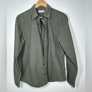Everlane Army Green Cotton Button Down Shirt Medium